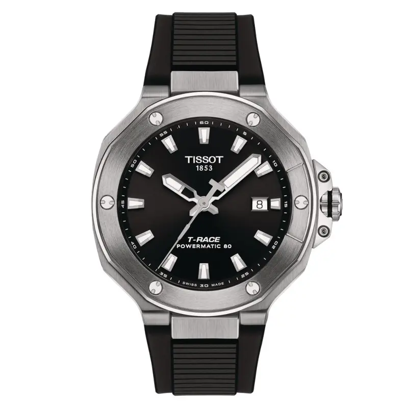 Tissot T-Race Powermatic 80 Black Silicone Strap Men's Watch T1418071705100 1