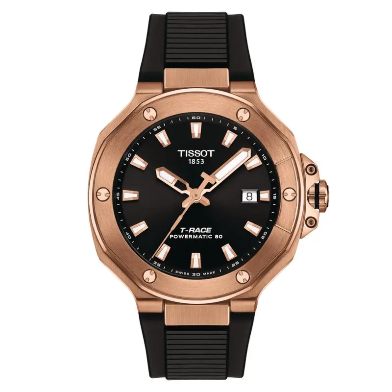 Tissot T-Race Powermatic 80 Black Silicone Strap Men's Watch T1418073705100 1
