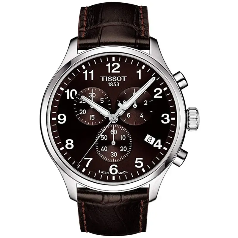 Tissot T-Sport Xl T1166171629700 Stainless Steel Chronograph Brown Leather Men's Watch 1