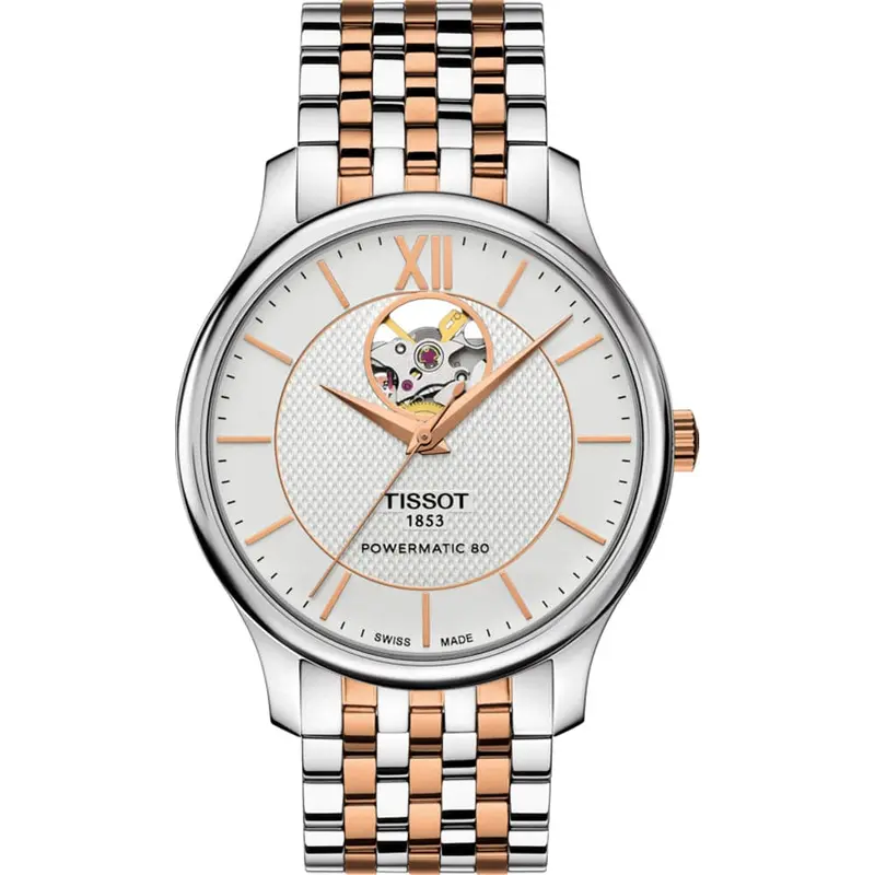 Tissot T0639072203801 T-Classic Tradition Powermatic 80 Open Heart Men's Watch 1