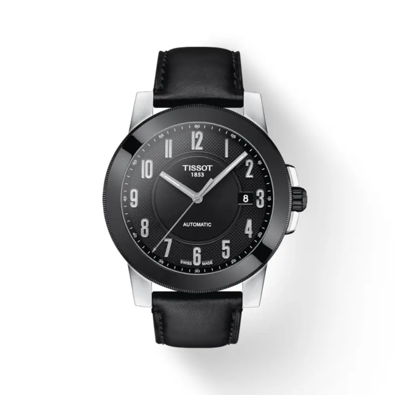 Tissot T0984072605200 Black Leather Mens Watch 1