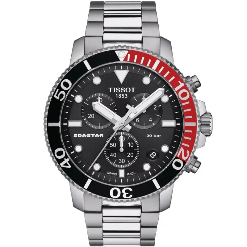 Tissot T1204171105101 Seastar Black Dial Stainless Steel Men's Watch 1