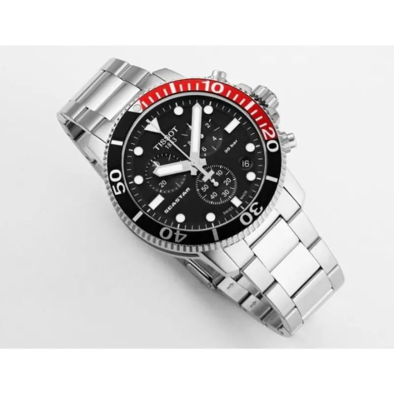Tissot T1204171105101 Seastar Black Dial Stainless Steel Men's Watch 2