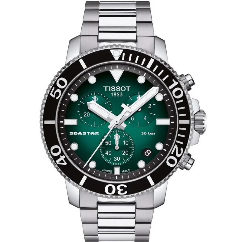 Tissot T1204171109101 Seastar Green Dial Chronograph Men's Watch 1
