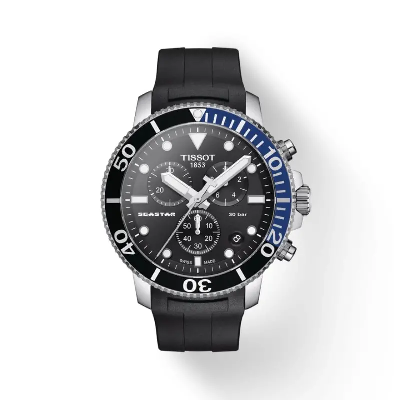 Tissot T1204171705102 Seastar Black Dial Chronograph Men's Watch 1