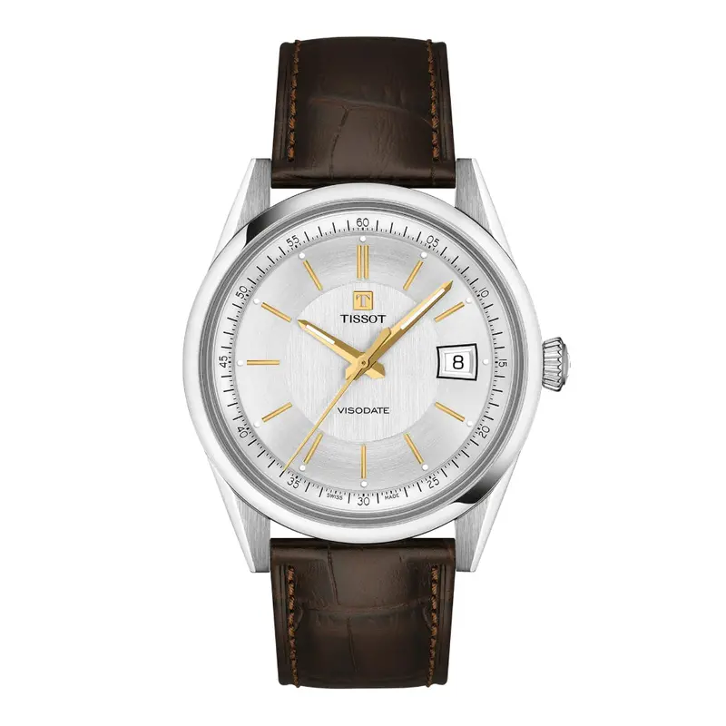 Tissot Visodate Leather Strap Men's Watch T1574071603100 1