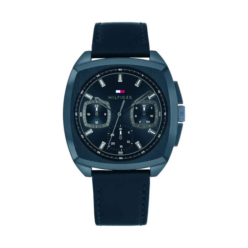 Tommy Hilfiger Apollo Blue Dial Leather Strap Watch 1710558 1