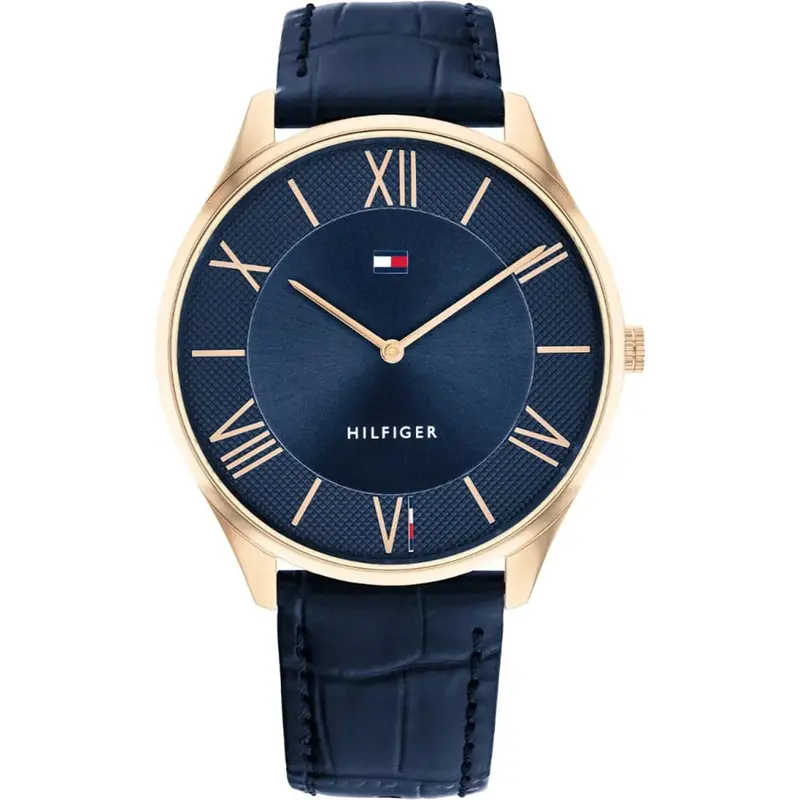 Tommy Hilfiger Blue Dial Leather Strap Men Watch 1710517 1