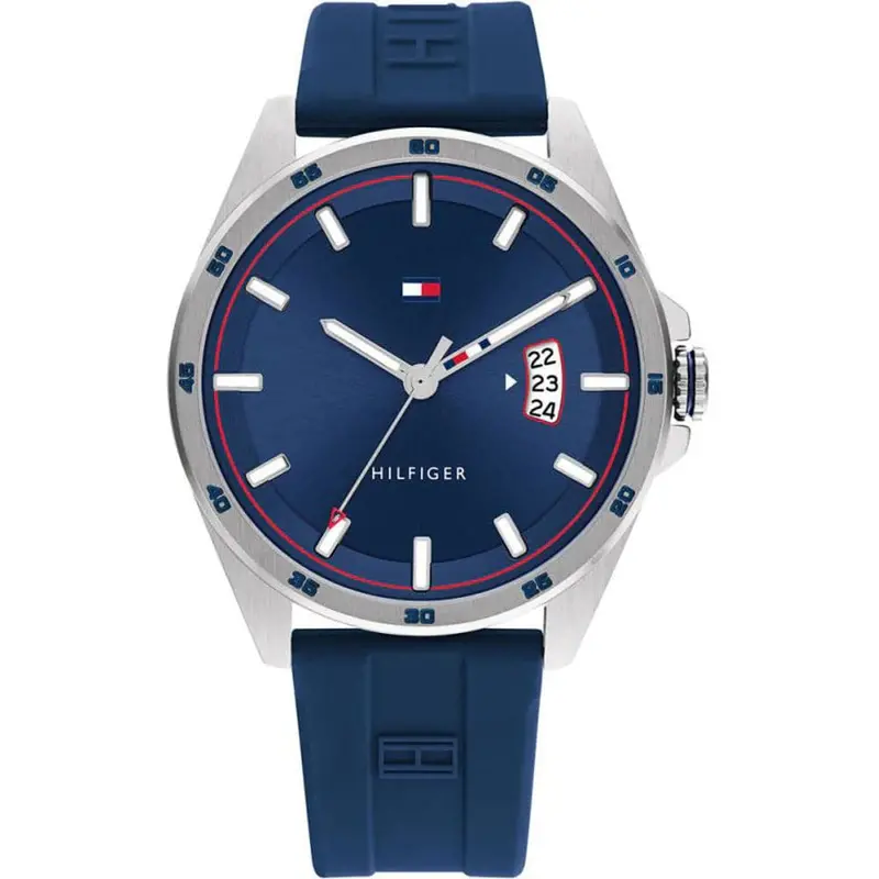 Tommy Hilfiger Blue Dial & Silicone Strap Men Watch 1791982 1