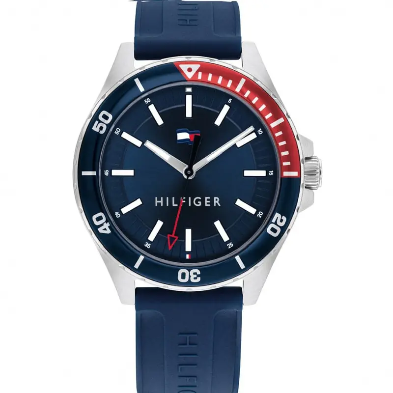 Tommy Hilfiger Blue Dial & Silicone Strap Men Watch 1792009 1