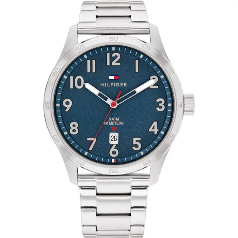 Tommy Hilfiger Blue Dial Silver Stainless Steel Strap Men Watch 1710563 1