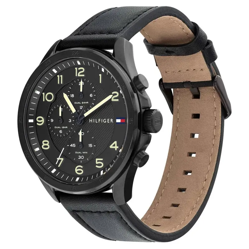 Tommy Hilfiger Chronograph Black Dial & Leather Strap Men Watch 1792004 2