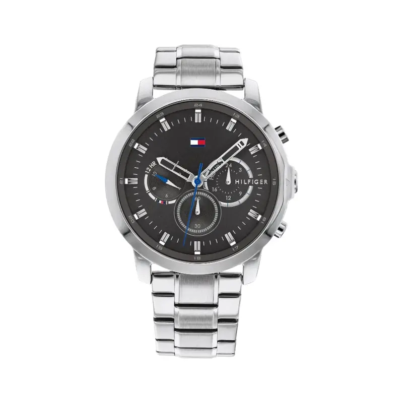 Tommy Hilfiger Chronograph Black Dial Silver Stainless Steel Strap Men Watch 1791794 1