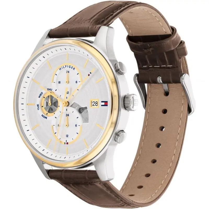 Tommy Hilfiger Chronograph Brown Leather Strap Men Watch 1710501 2