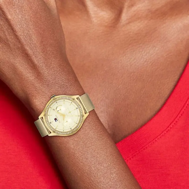 Tommy Hilfiger Chronograph Gold Dial Milanese Strap Women Watch 1782655 2