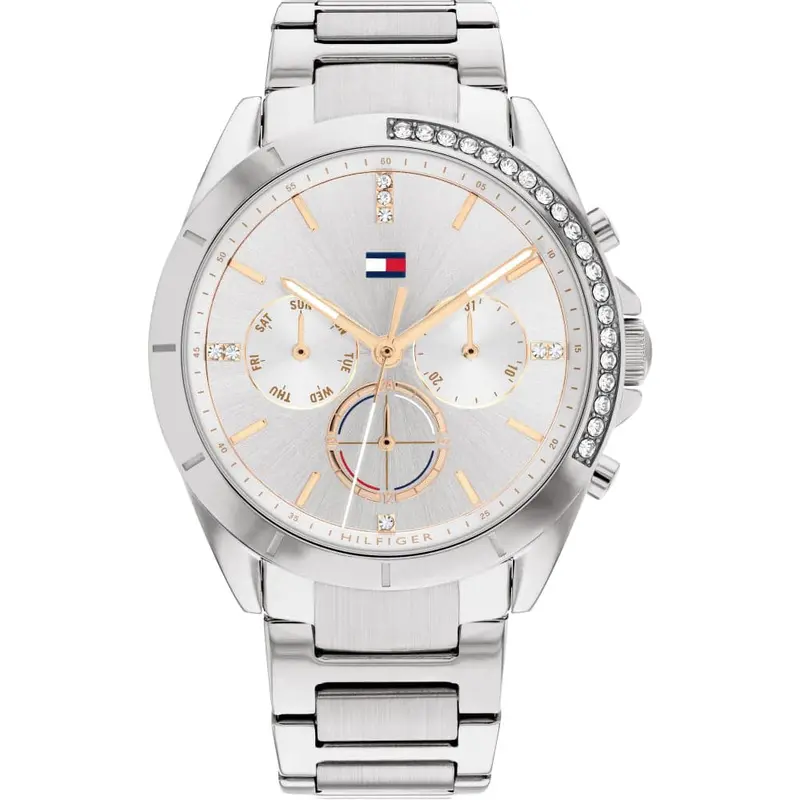 Tommy Hilfiger Chronograph Silver Stainless Steel Strap Women Watch 1782384 1