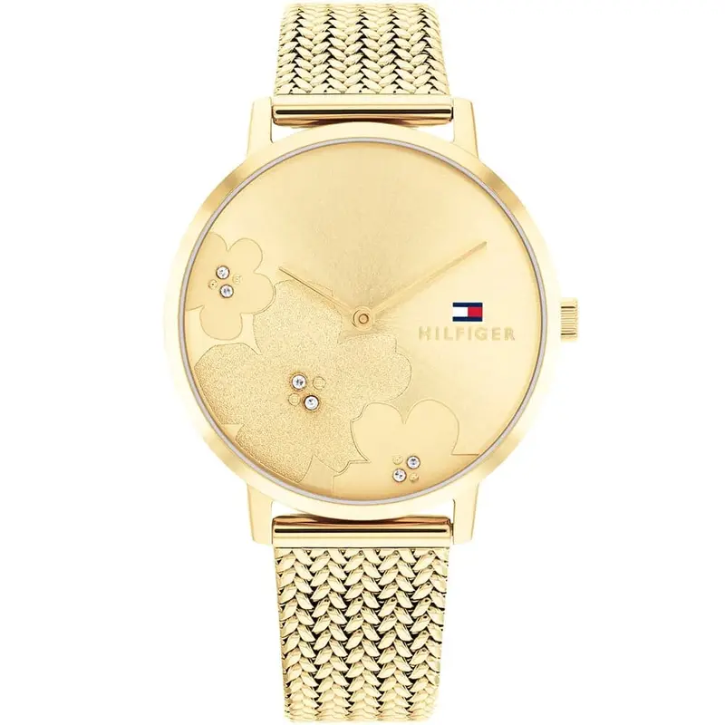 Tommy Hilfiger Gold Dial Milanese Strap Women Watch 1782606 1