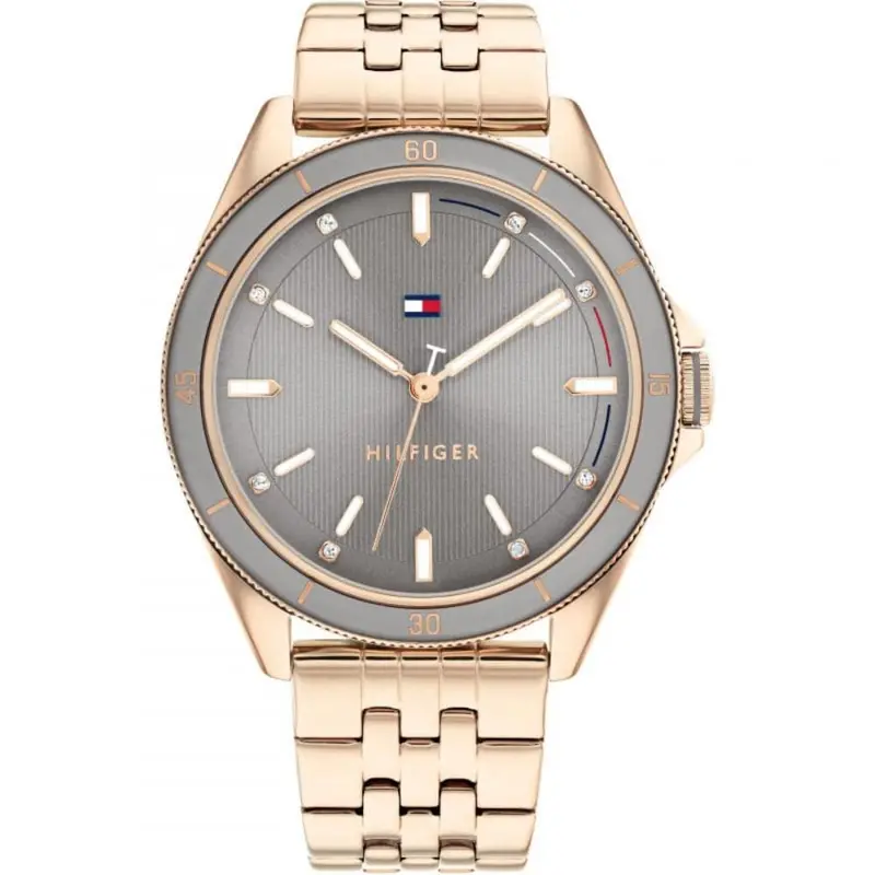 Tommy Hilfiger Gray Dial Rose Gold Stainless Steel Strap Women Watch 1782482 1