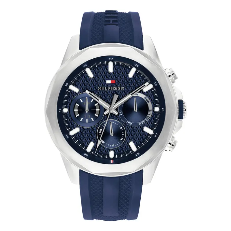 Tommy Hilfiger Lars Blue Dial Silicone Strap Watch 1710649 1