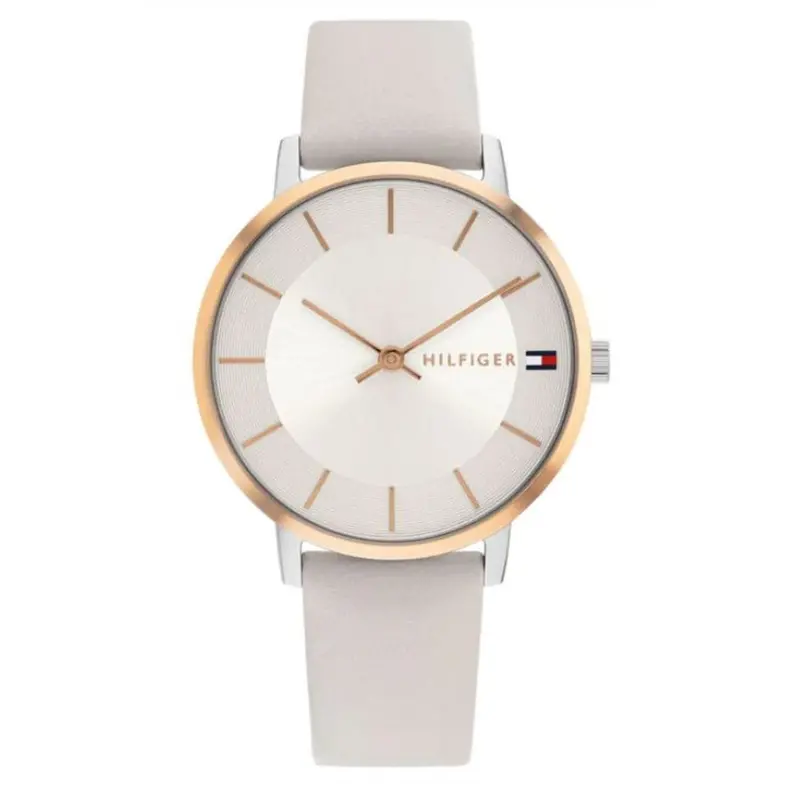 Tommy Hilfiger Silver Leather Strap Unisex Watch 1782671 1