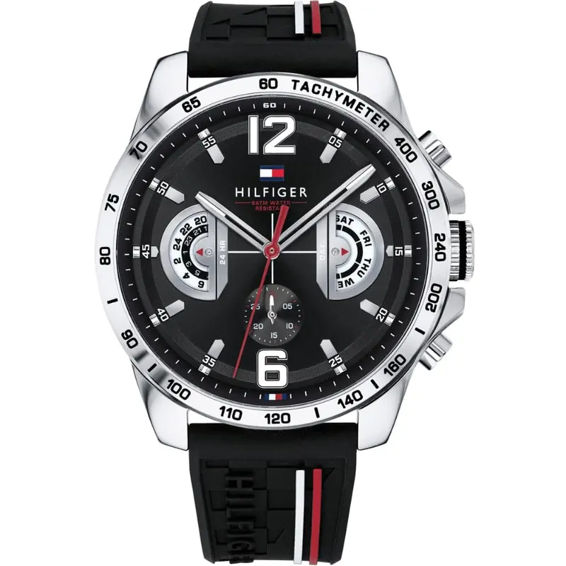 Tommy Hilfiger Sports Black Dial & Silicone Strap Men Watch 1791473 1