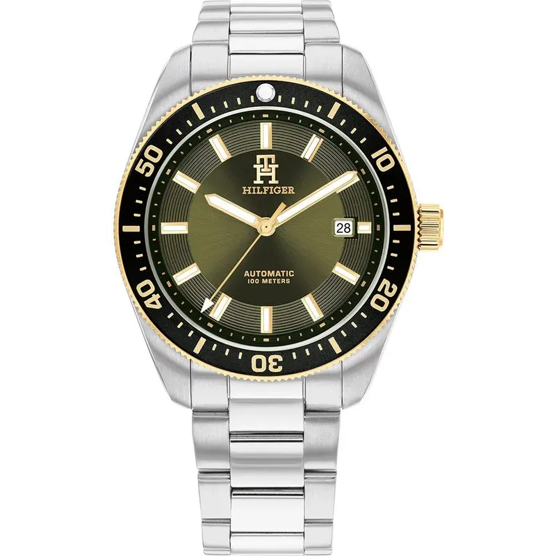 Tommy Hilfiger Th85 Auto Green Dial Case Steel Watch 1792155 1