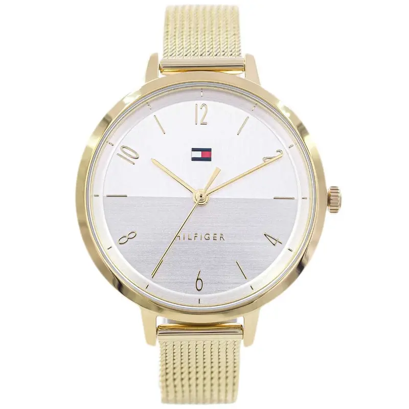 Tommy Hilfiger White Dial Gold Milanese Strap Women Watch 1782579 1