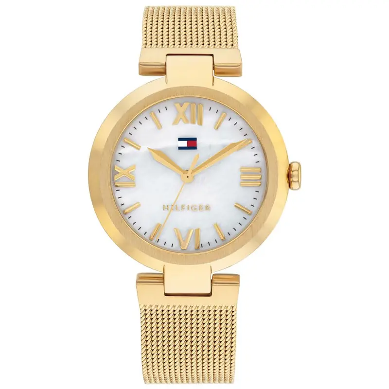 Tommy Hilfiger White Dial Gold Milanese Strap Women Watch 1782634 1