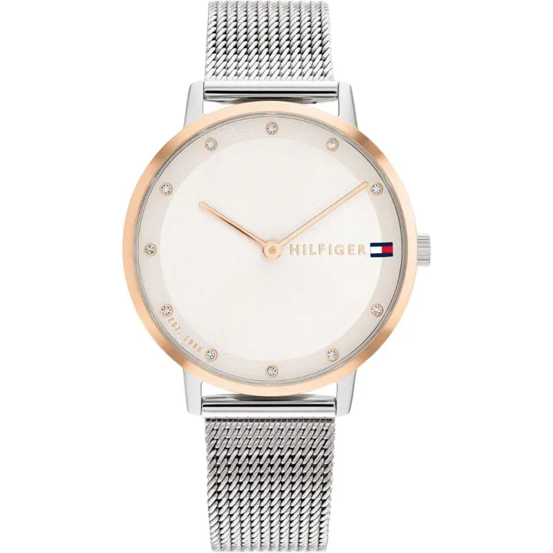 Tommy Hilfiger White Dial Silver Milanese Strap Women Watch 1782666 1