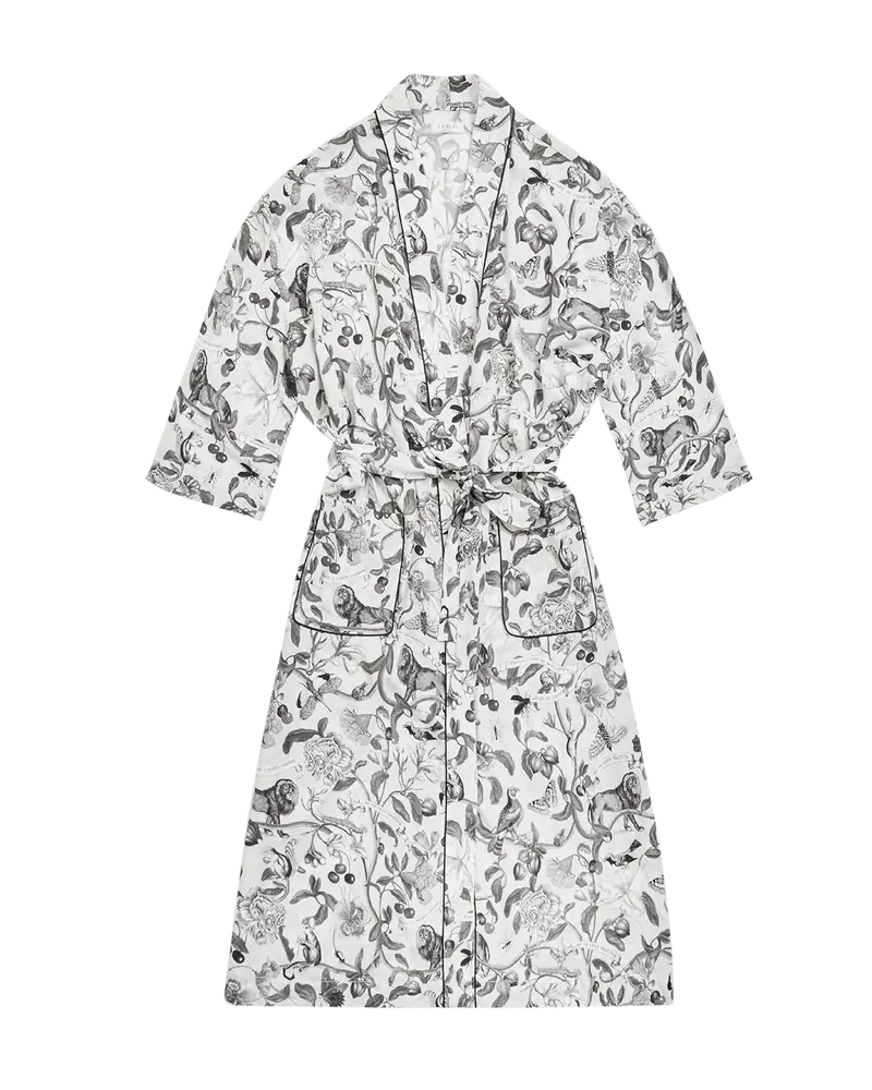 Tree Of Life Monochrome Long Kimono 1