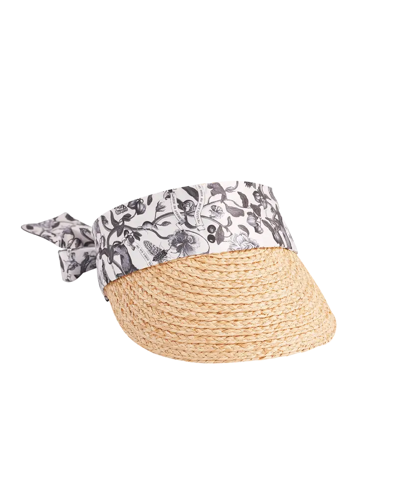 Tree Of Life Monochrome Raffia Visor 1