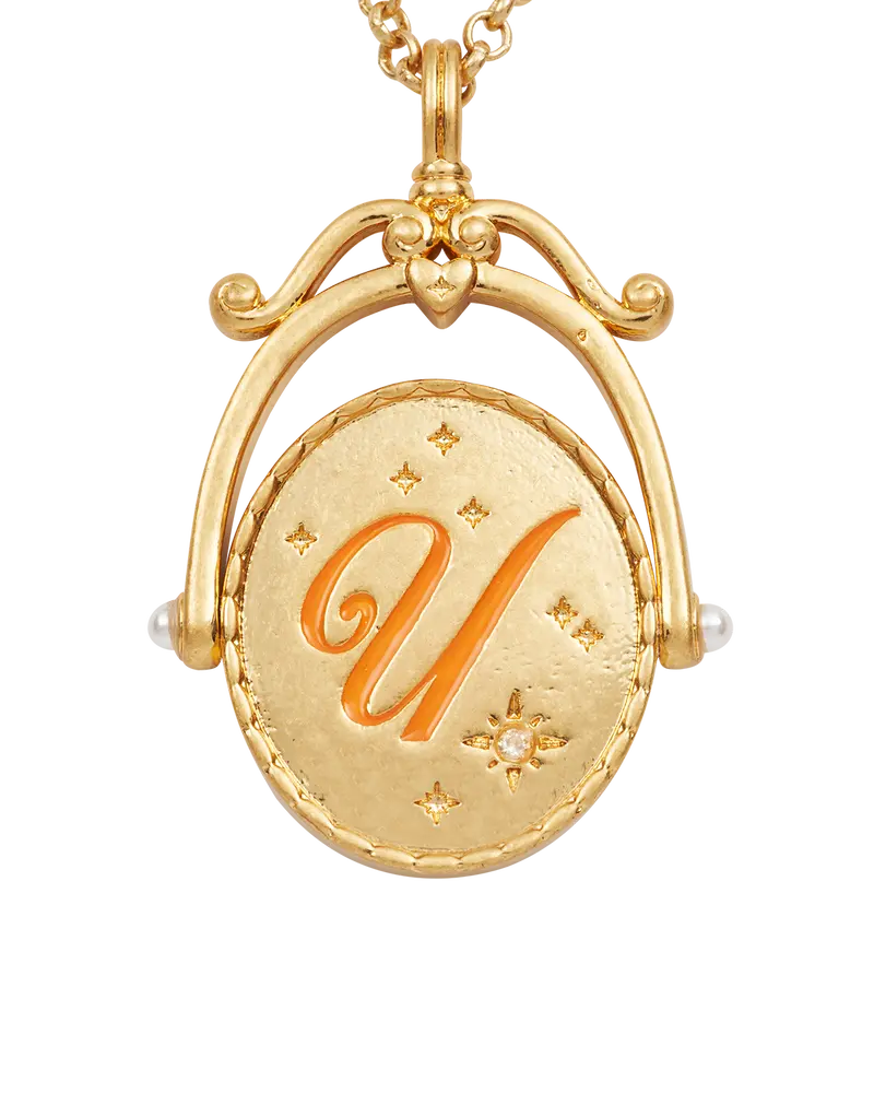 U Initial Ursinia Gold Spinner Necklace 1