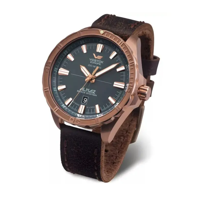 Vostok Europe Almaz Space Station Automatic Bronze Line Men's Watch Nh35-3200507-L 1