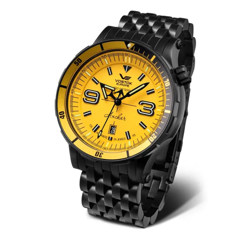 Vostok Europe Anchar Diver Automatic Black Silicone & Stainless Steel Strap Men's Watch Nh35-510C530-Bs 1