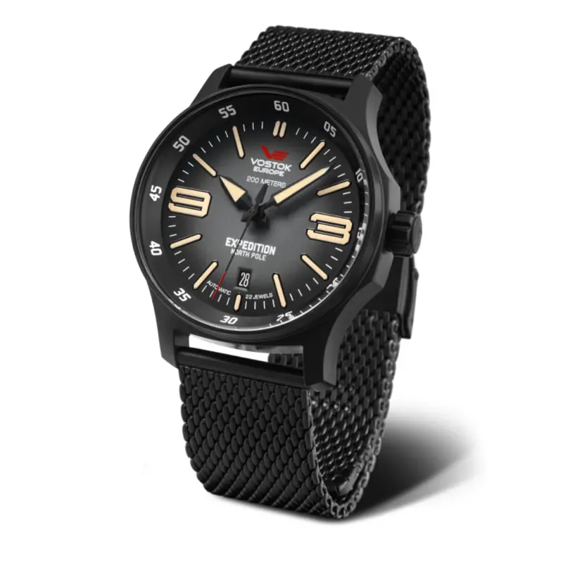 Vostok Europe Black Dial Milanese Strap Men Watch Yn55-592C554-B 1