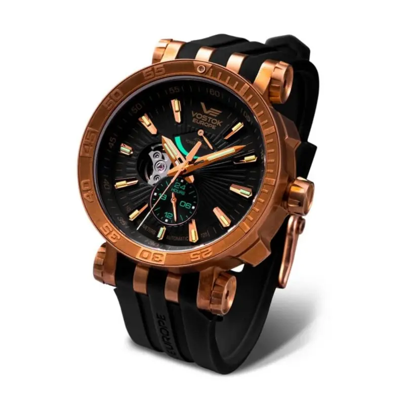 Vostok Europe Black Dial Silicone Strap Men Watch Yn84-575O540-Sl 1