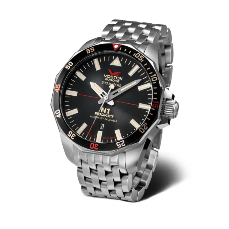 Vostok Europe Black Dial Silver Stainless Steel Strap Men Watch Nh35-225A709-B 1
