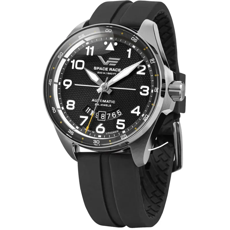 Vostok Europe Black Silicone Strap Nh35-325A745-S 1