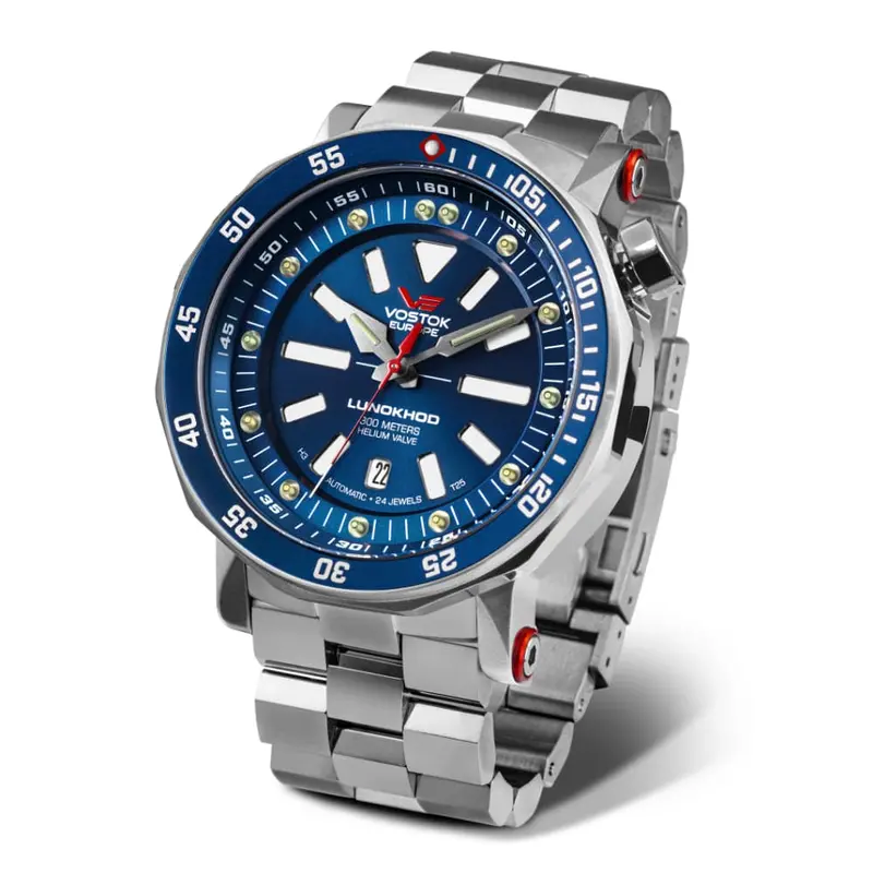 Vostok Europe Blue Dial Silicone & Stainless Steel Strap Men Watch Nh35-620A634-Bs 1