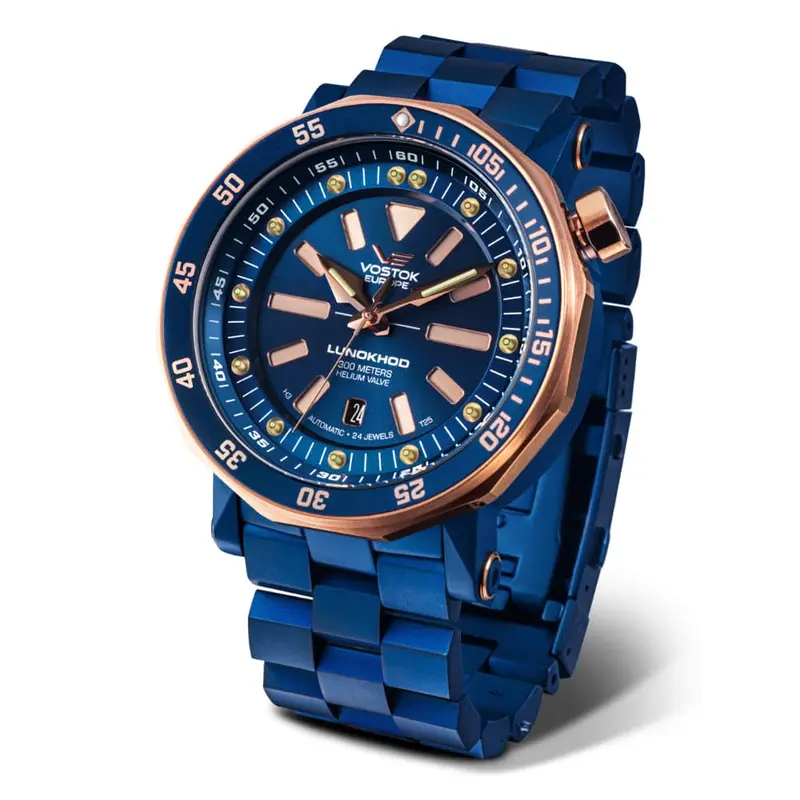 Vostok Europe Blue Dial Stainless Steel & Silicone Strap Men Watch Nh35-620E632-Bs 1