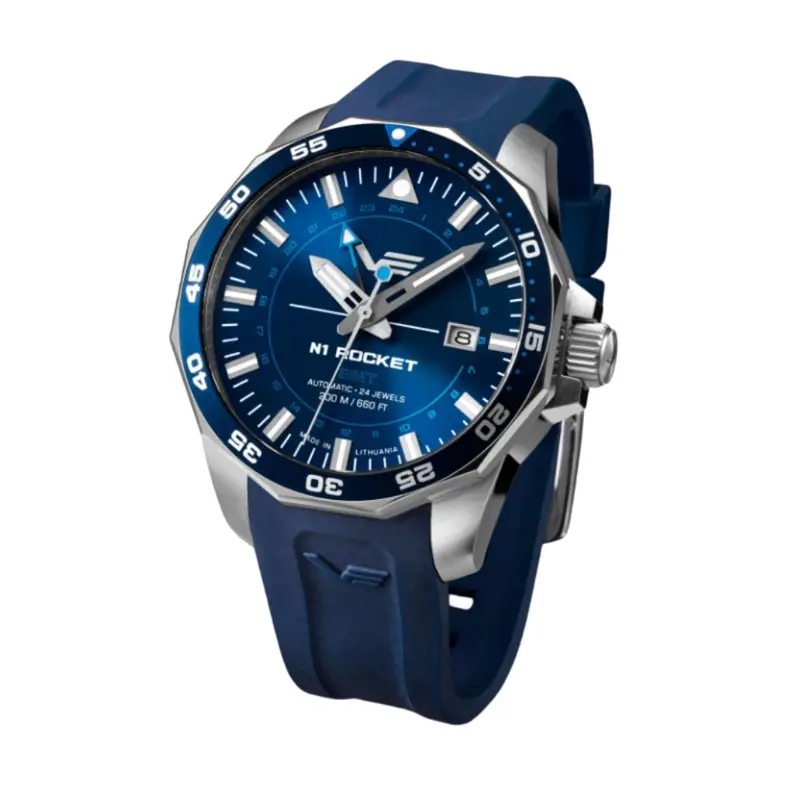 Vostok Europe Blue Silicone Strap Men Watch Nh34-225A712-S 1
