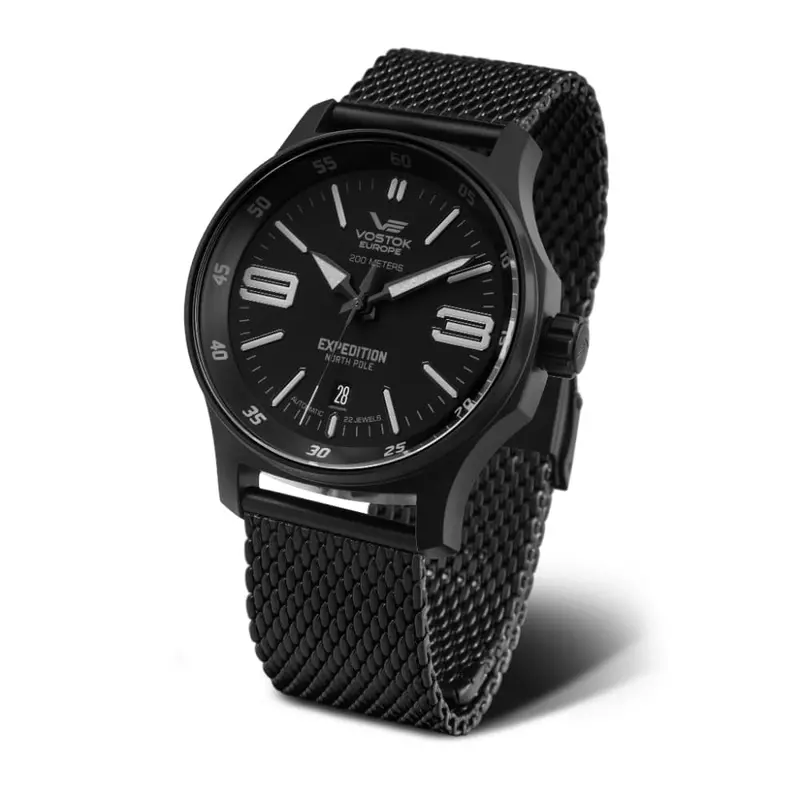 Vostok Europe Expedition Black Dial & Milanese Strap Men Watch Yn55-592C556-B 1