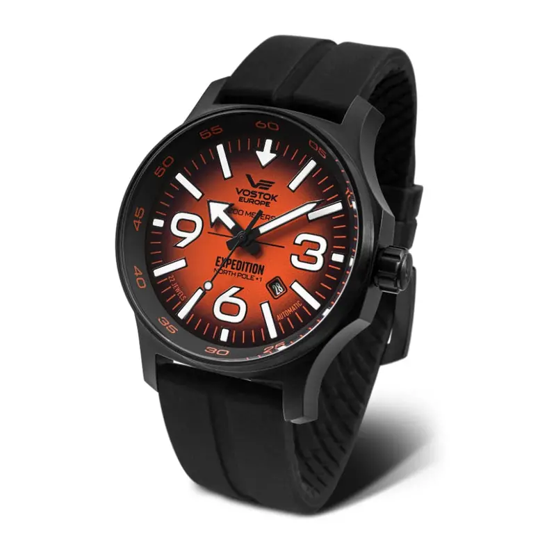 Vostok Europe Expedition Black Silicone Strap Men Watch Yn55-595C640-S 1