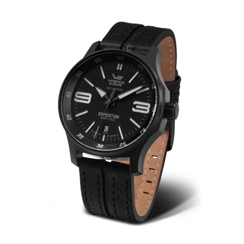 Vostok Europe Expedition North Pole Automatic Black Dial & Leather Strap Men's Yn55-595C556-L 1