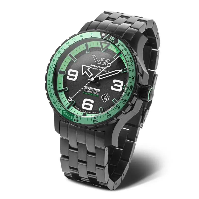 Vostok Europe Expedition North Pole Polar Night Automatic Black Stainless Steel & Silicone Strap Men's Watch Yn55-597C731-Bbks 1