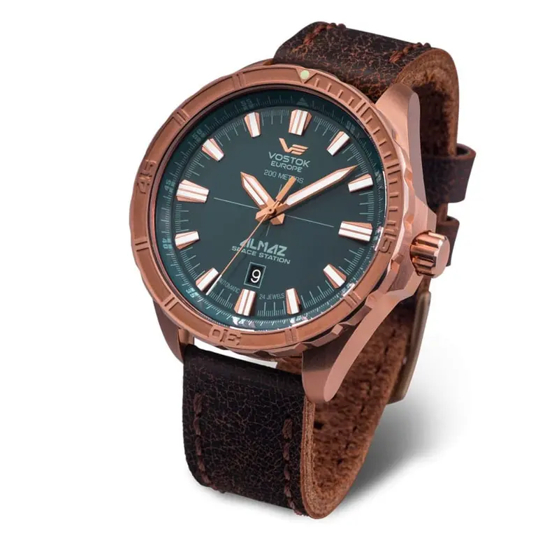 Vostok Europe Gray Dial Brown Leather Strap Men Watch Nh35-320O507-L 1