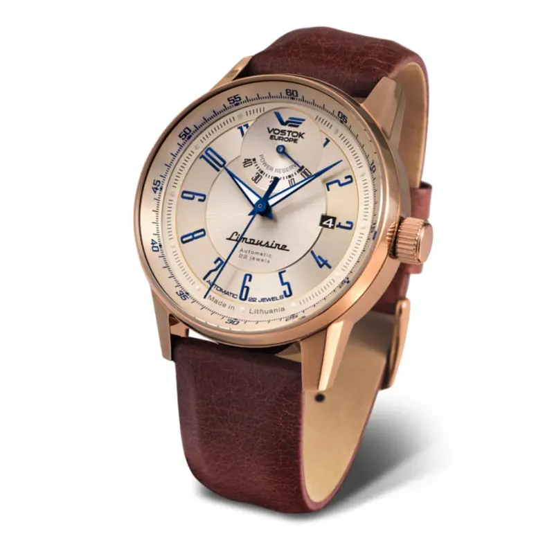 Vostok Europe Limousine Brown Leather Strap Men Watch Yn85-560B685-L 1