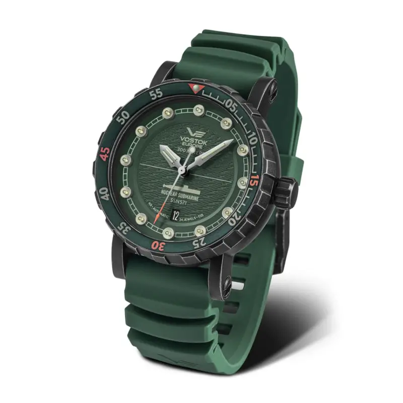 Vostok Europe Nuclear Submarine Green Strap Men Watch Nh35-571F608-Sl 1