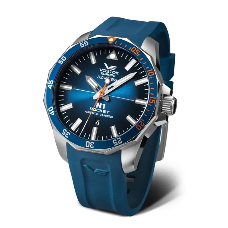 Vostok Europe Rocket N1 Automatic Blue Dial And Silicone Strap Men's Watch Nh35-225A615-S 1
