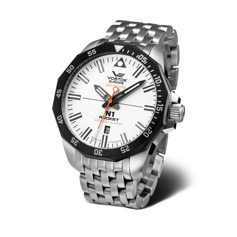 Vostok Europe Rocket N1 Automatic White Dial Stainless Steel Men's Watch Nh35-225E711-B 1